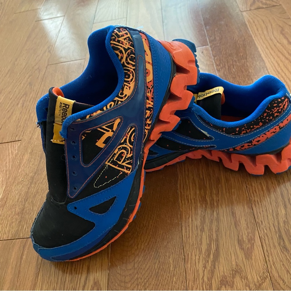 Reebok Zig Tech Blue Orange Running Shoes Size 38 Men’s 6 Ladies 7.5 NO LACES